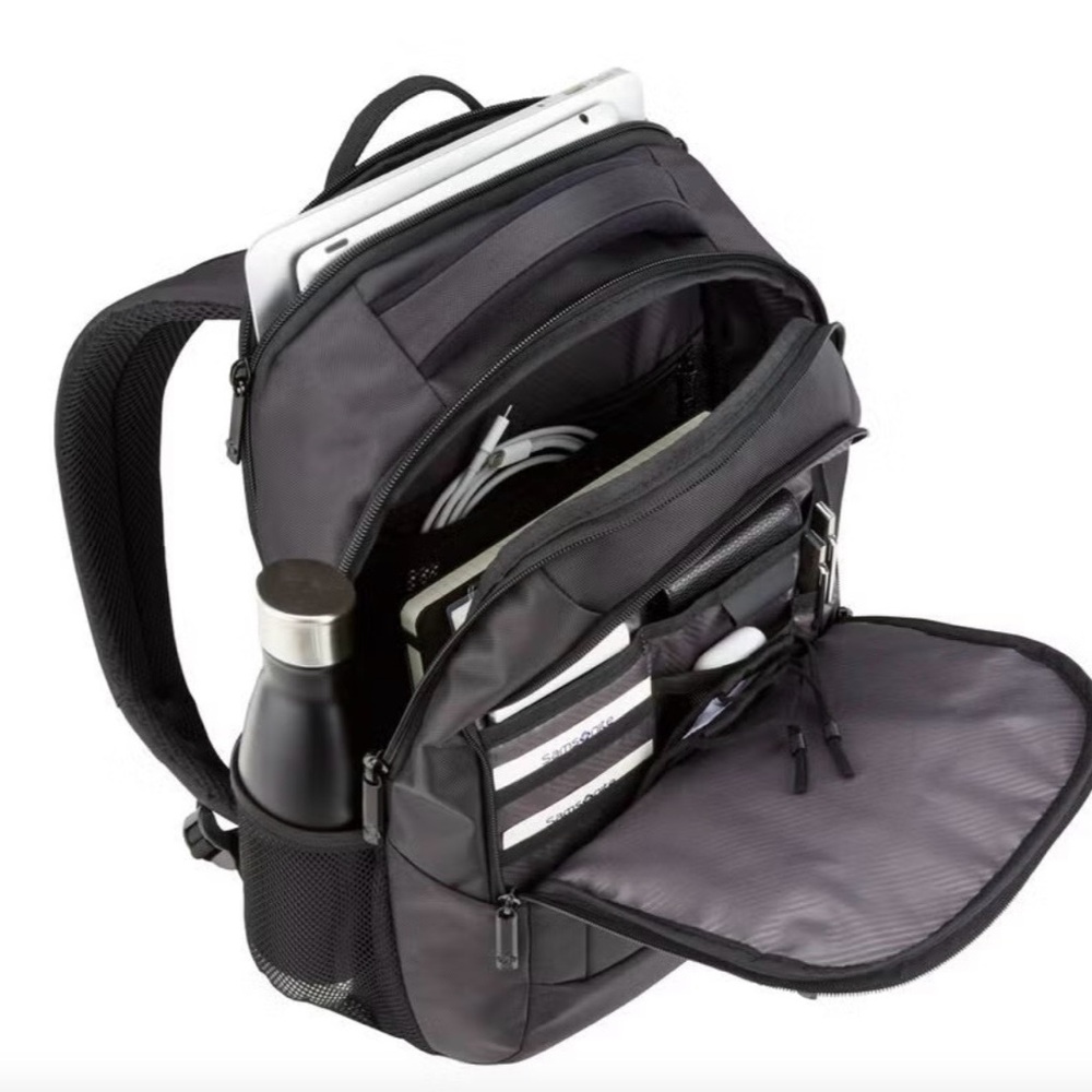 NWT Samsonite Classic Business Everyday Backpack, Black, 17”X 11.3” X 7.3” - Picture 4 of 11